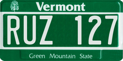 VT license plate RUZ127
