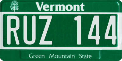 VT license plate RUZ144