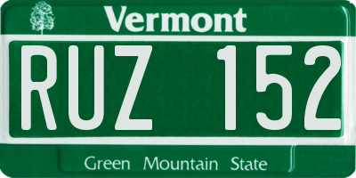 VT license plate RUZ152