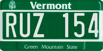VT license plate RUZ154