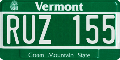 VT license plate RUZ155
