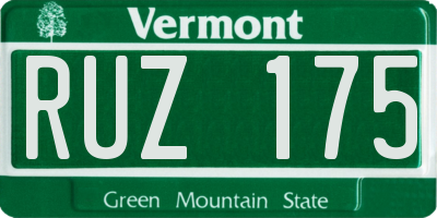 VT license plate RUZ175