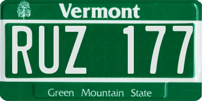 VT license plate RUZ177
