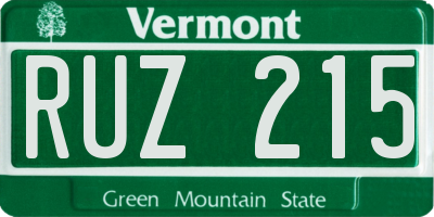 VT license plate RUZ215