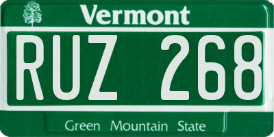 VT license plate RUZ268