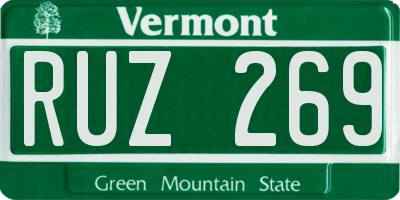 VT license plate RUZ269