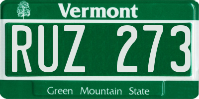 VT license plate RUZ273