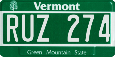 VT license plate RUZ274
