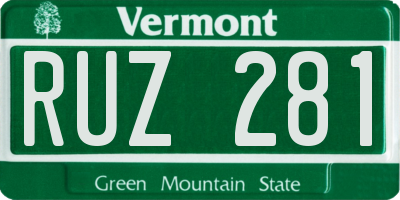 VT license plate RUZ281