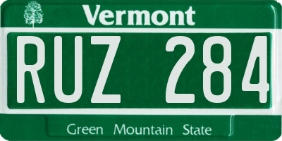VT license plate RUZ284