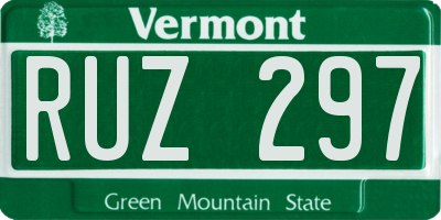 VT license plate RUZ297