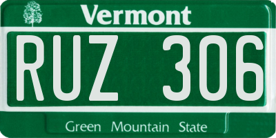 VT license plate RUZ306