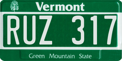 VT license plate RUZ317