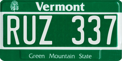 VT license plate RUZ337