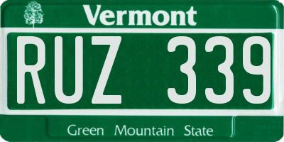 VT license plate RUZ339