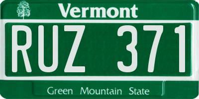 VT license plate RUZ371