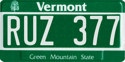 VT license plate RUZ377
