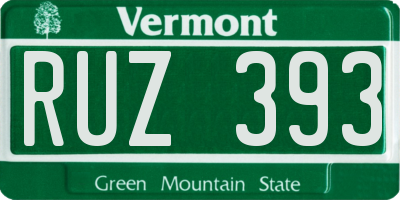 VT license plate RUZ393