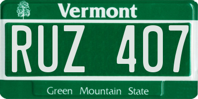 VT license plate RUZ407