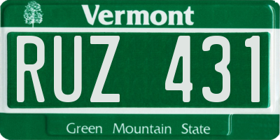 VT license plate RUZ431
