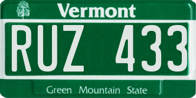 VT license plate RUZ433