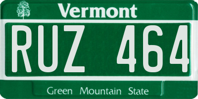 VT license plate RUZ464