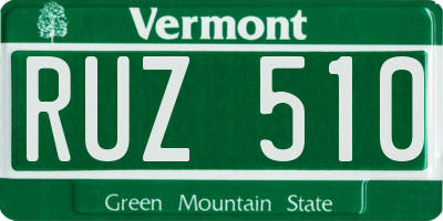 VT license plate RUZ510