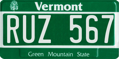 VT license plate RUZ567