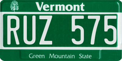 VT license plate RUZ575