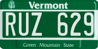 VT license plate RUZ629