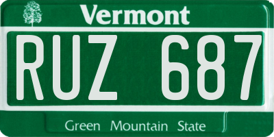 VT license plate RUZ687