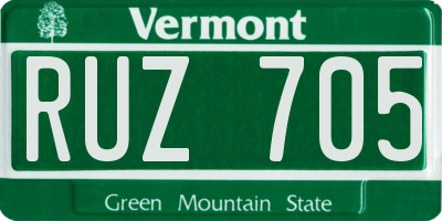 VT license plate RUZ705