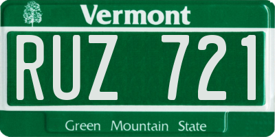 VT license plate RUZ721