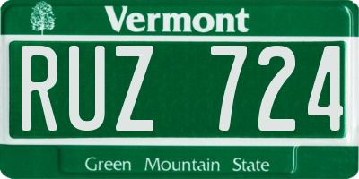 VT license plate RUZ724