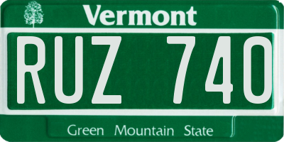VT license plate RUZ740