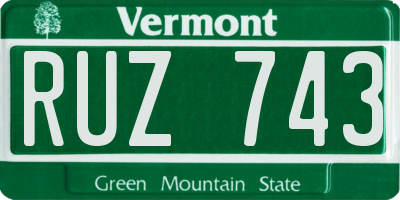 VT license plate RUZ743