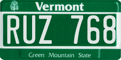 VT license plate RUZ768