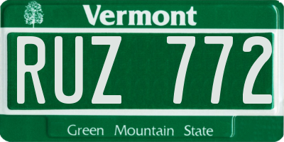 VT license plate RUZ772