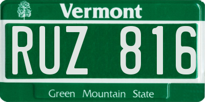 VT license plate RUZ816