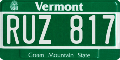 VT license plate RUZ817