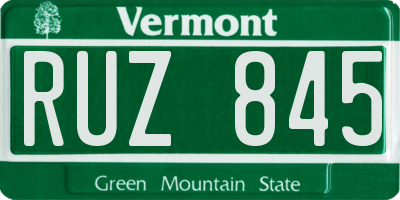 VT license plate RUZ845