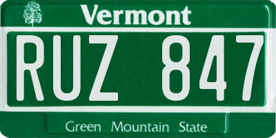 VT license plate RUZ847