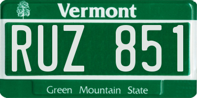 VT license plate RUZ851