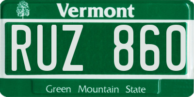 VT license plate RUZ860