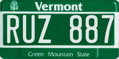 VT license plate RUZ887