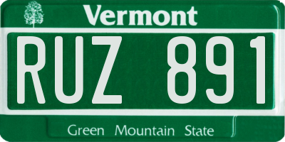VT license plate RUZ891