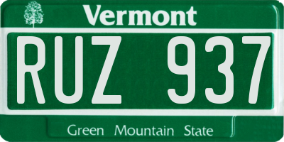 VT license plate RUZ937