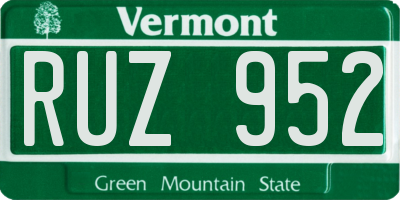 VT license plate RUZ952