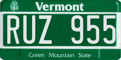 VT license plate RUZ955