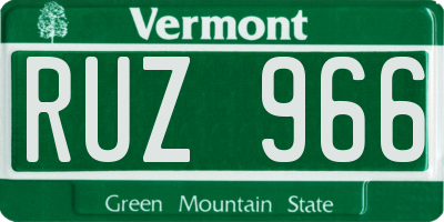 VT license plate RUZ966